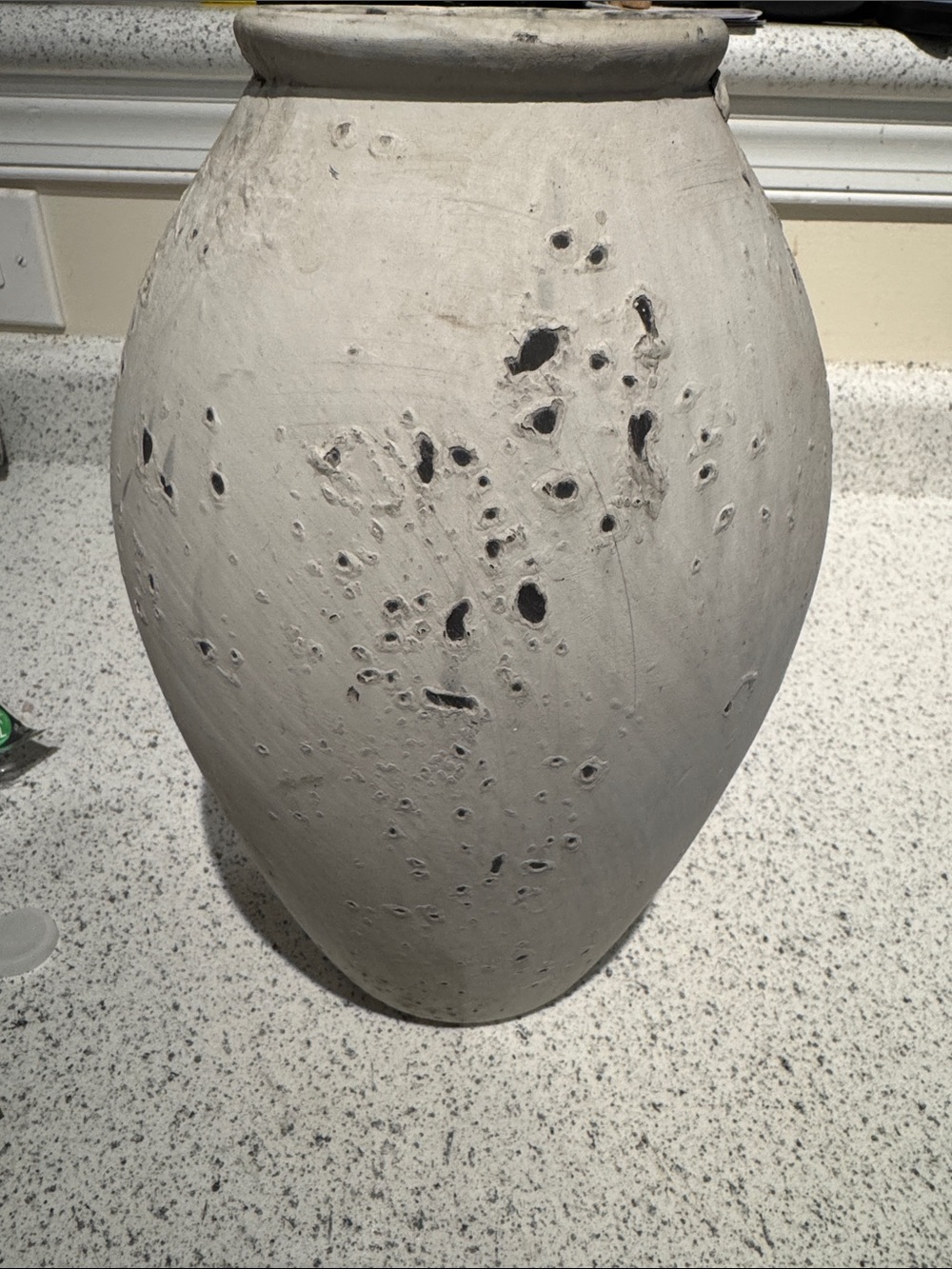 Hobby Lobby Mottled White & Gray Ceramic Vase – Scandinavian Style